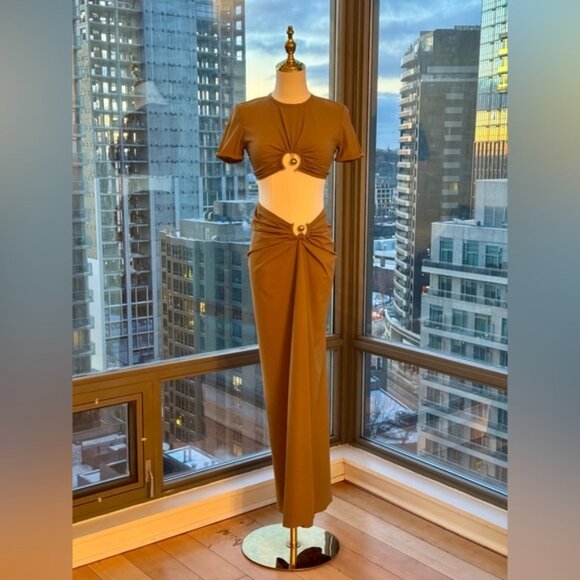 🆕 CHRISTOPHER ESBER 🧿 NWOT Orbit Embellished Crop Top & Maxi Skirt Set, Sz US4 - Picture 4 of 16